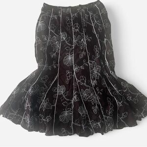 Elegant Black Floral Skirt
